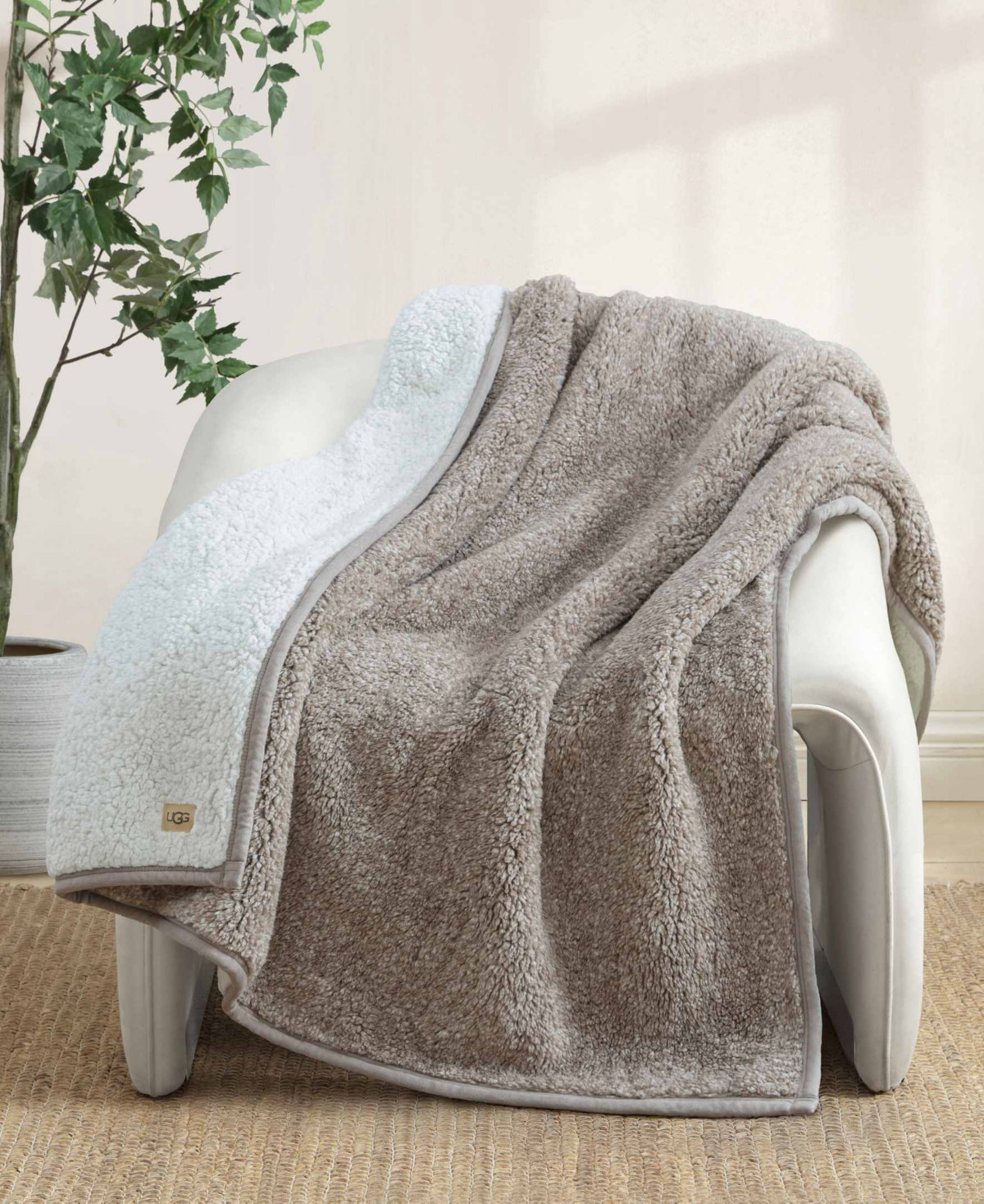 Ugg Classic UGGfluff Throw, 50" x 70" - Fawn | Macy's