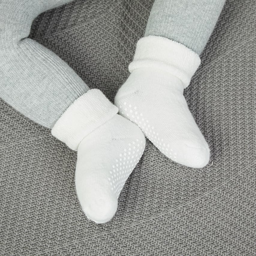 Squid Socks, Cloud, girls boys infant baby toddler unisex white socks that don’t come off - as seen  | Amazon (US)