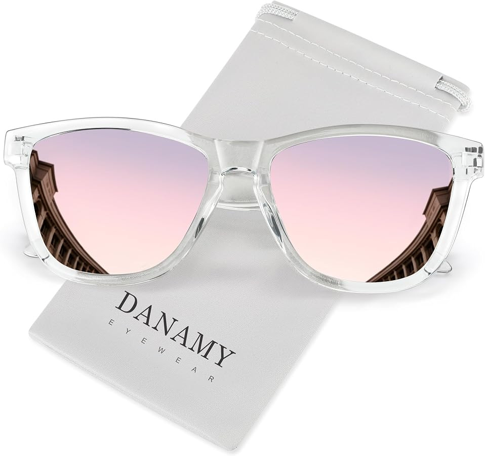 DANAMY Sunglasses Womens Polarized Sunglasses for Women Trendy Designer Mirrored UV400 Protection... | Amazon (US)