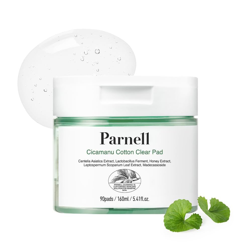 Parnell Cicamanu Cotton Clear Pad - Centella Asiatica, Ceramide, LHA, PHA, Daily Exfoliating and ... | Amazon (US)