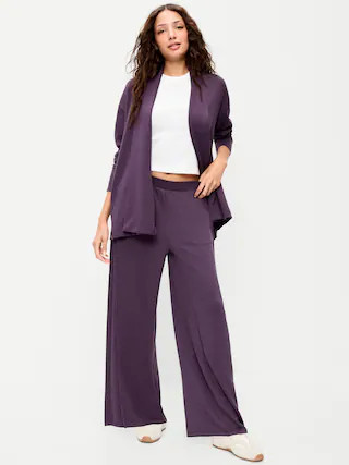 High-Waisted Bounce Lite Drapey Wide-Leg Pleated Pants | Old Navy (US)
