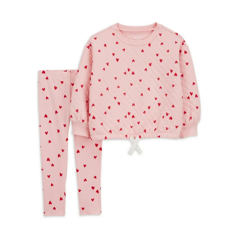Carter's Child of Mine Baby and Toddler Girl Valentine's Day Outfit Set, 2-Piece, Sizes 12M-5T - ... | Walmart (US)