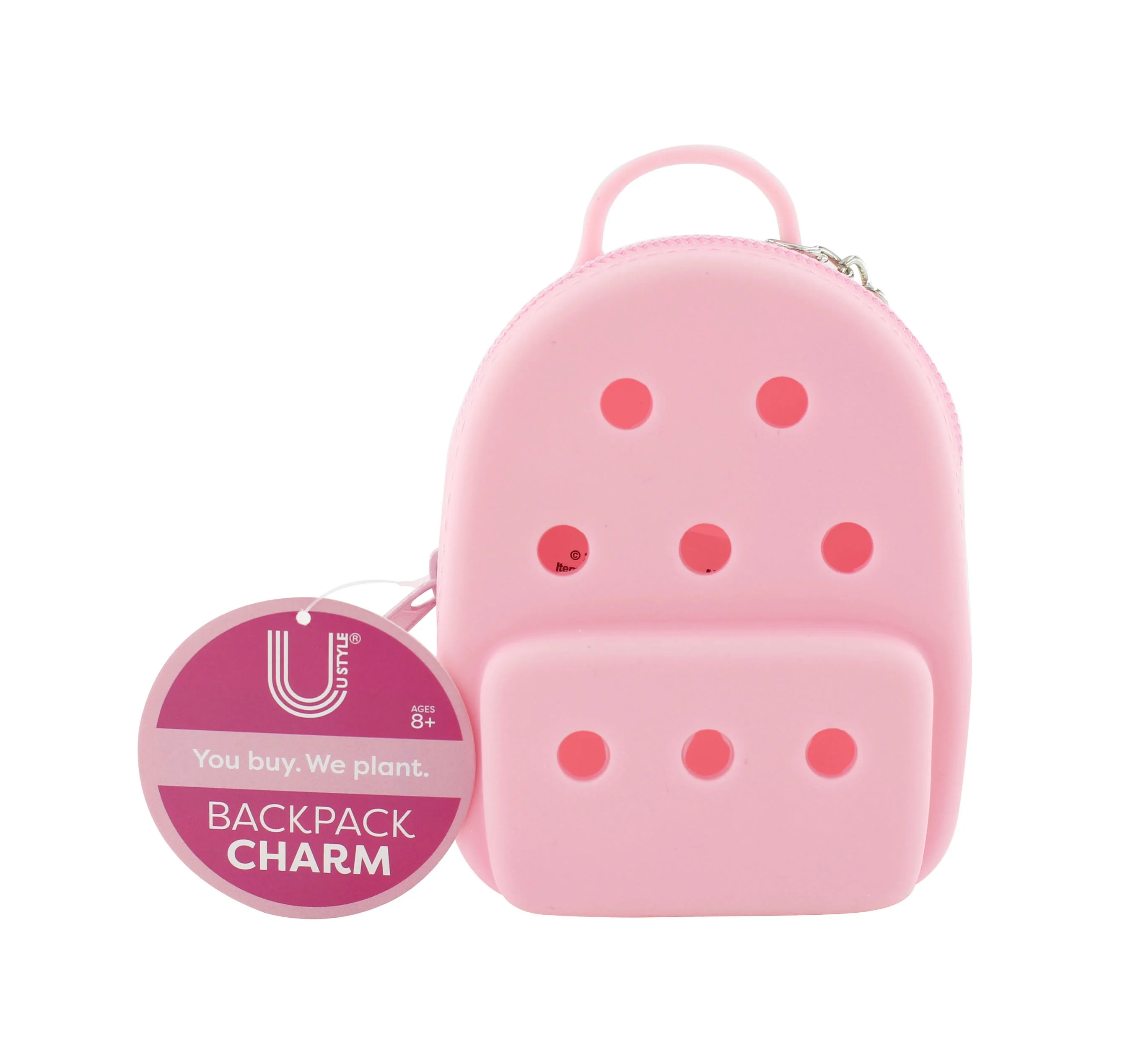 U Style Light Pink Mini Silicone Backpack Keychain with Metal Keyring | Walmart (US)