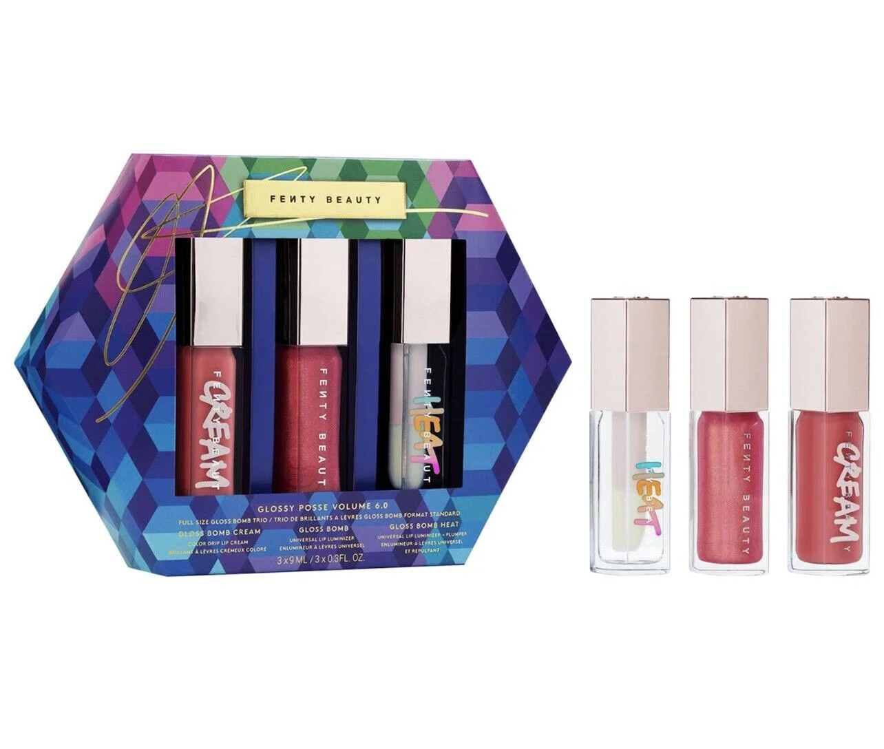 FENTY BEAUTY BY RIHANNA Glossy Posse Volume 6.0 Full-Size Gloss Bomb Trio Fenty Glow Pink Dragonf... | Walmart (US)