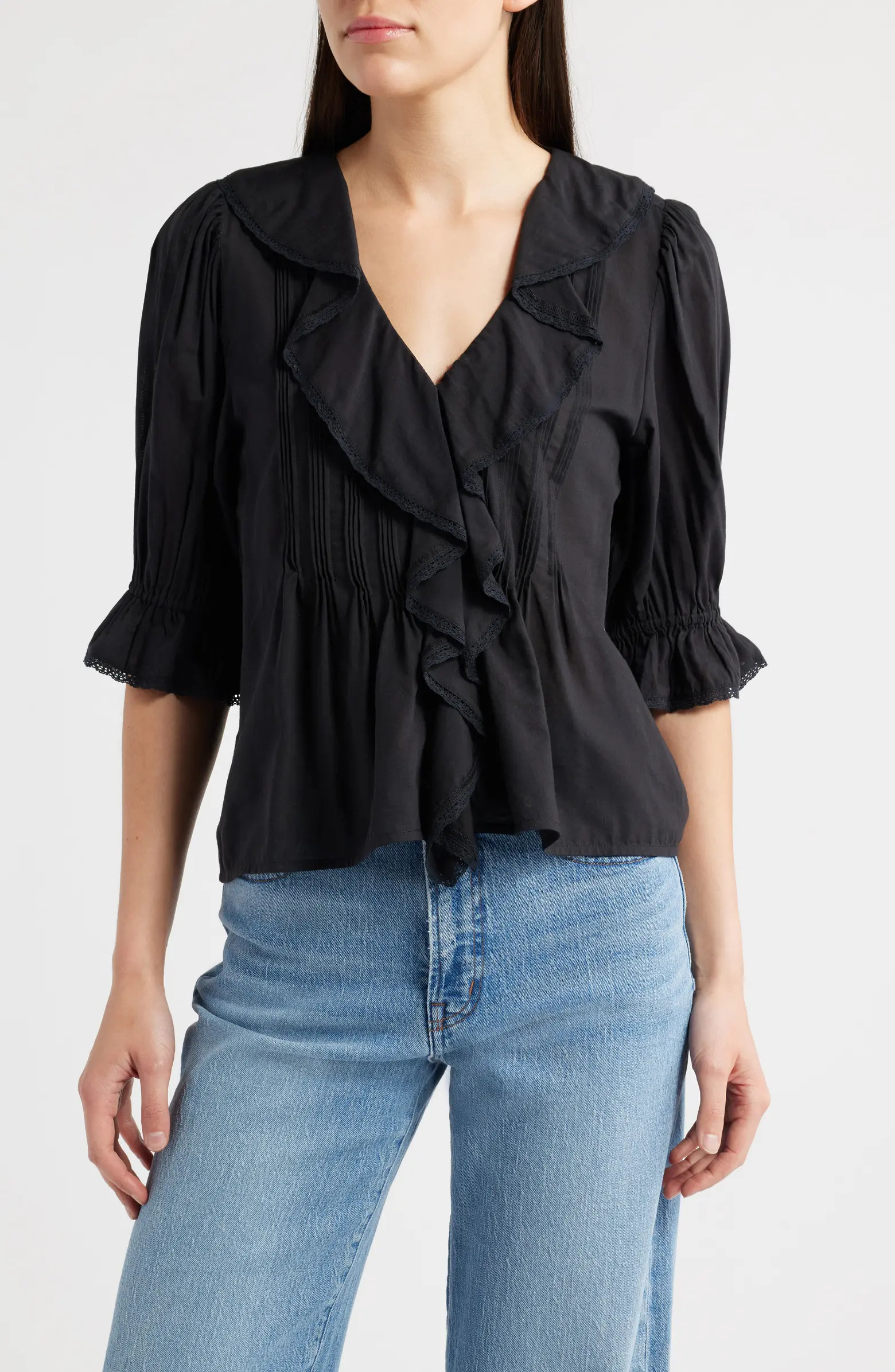 Ruffled Puff-Sleeve Top | Nordstrom