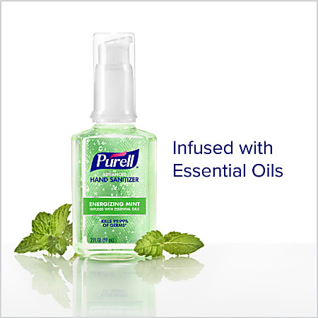PURELL Advanced Hand Sanitizer Gel Infused with Essentials Oils Mint 2oz Pack of 1 Pump Bottle - ... | Office Depot and OfficeMax 