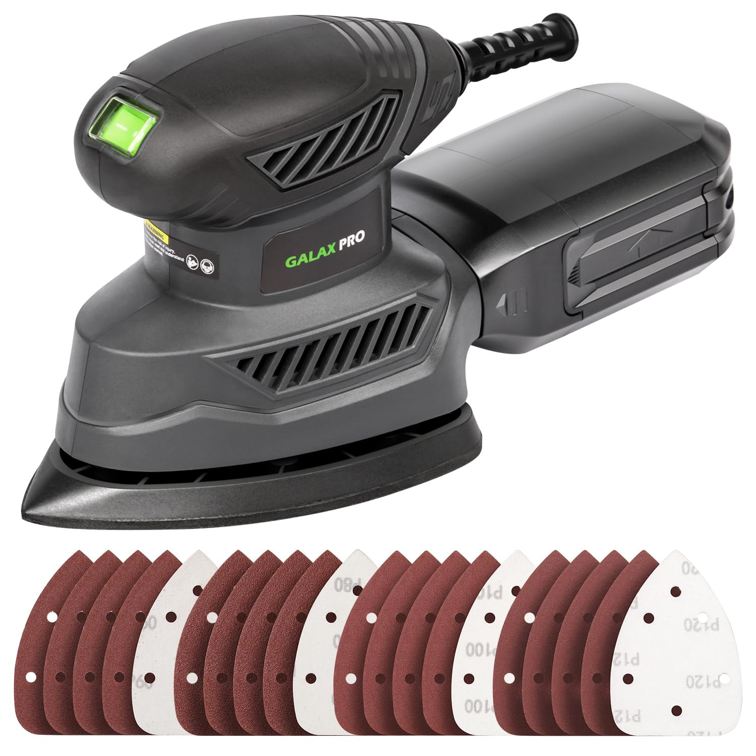 GALAX PRO Detail Sander, 1.1A Powerful Motor, 13000 OPM Compact Electric Sander with 20Pcs Sandpapers and Dust box, Soft Grip Handle for Comfortable Woodworking | Amazon (US)