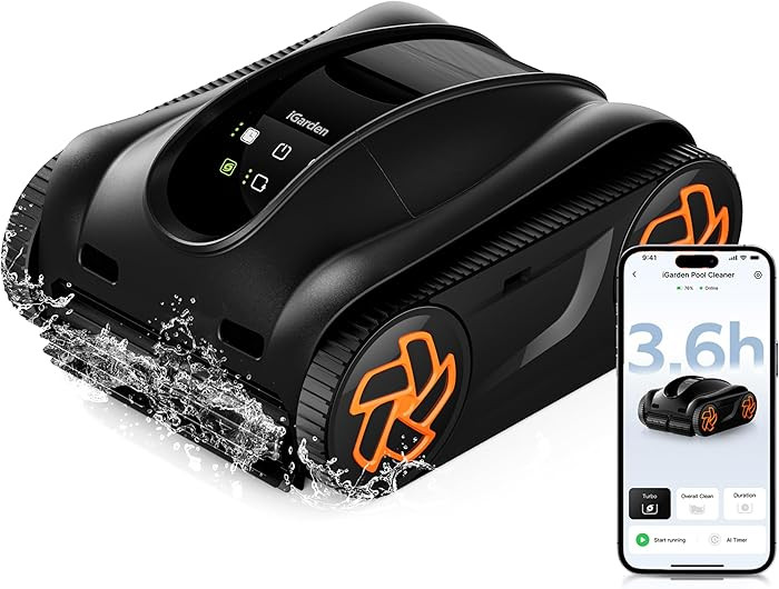 iGarden 4-in-1 Robotic Pool Cleaner, 3.6H Cordless Pool Vacuum for Inground & Above Ground Pools,... | Amazon (US)