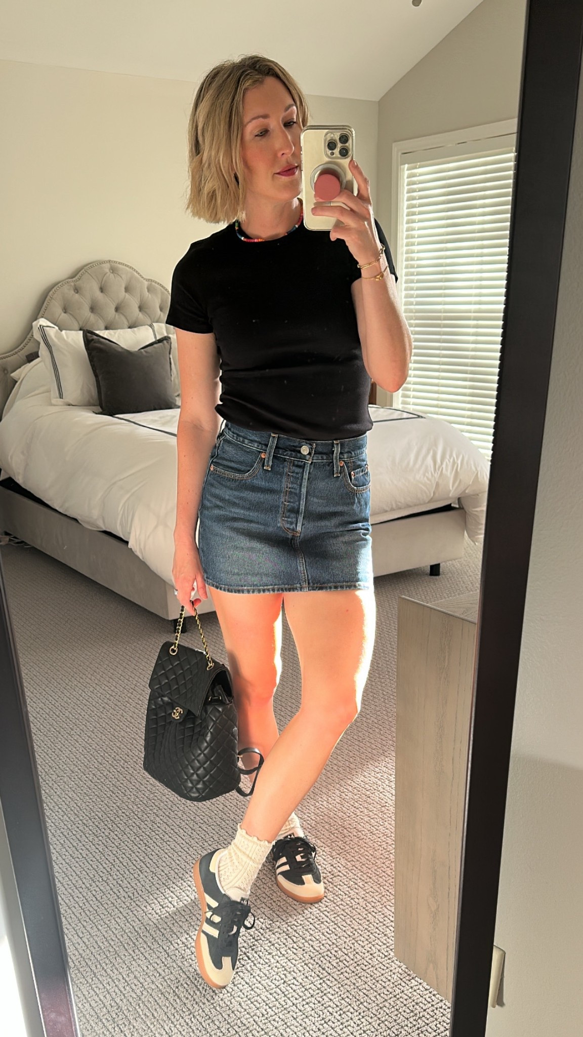 Levi’s denim skirt, Adidas Sambas

#LTKFindsUnder100