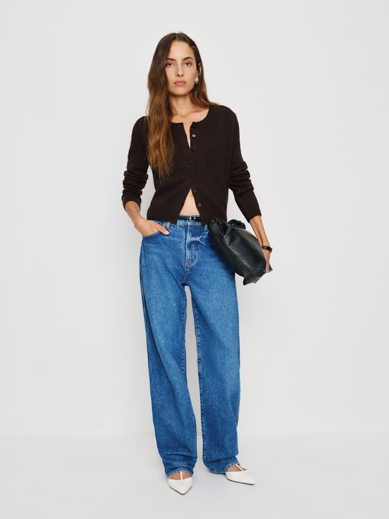 Clara Cashmere Crew Cardigan | Reformation (Global)