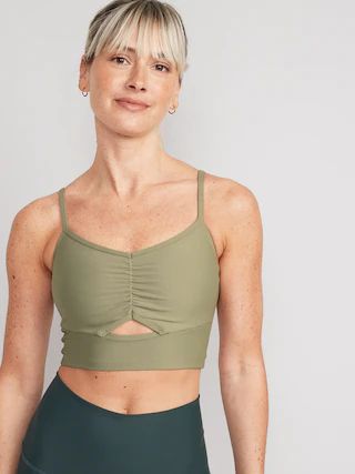Light Support PowerSoft Ruched Sports Bra for Women | Old Navy (US)