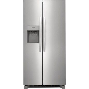 Frigidaire 22.3-cu ft Side-by-Side Refrigerator with Ice Maker (Stainless Steel) ENERGY STAR | Lowe's