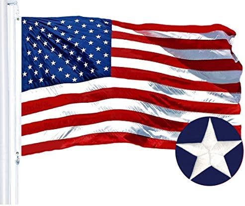 G128 - American USA US Flag 6x10 ft Embroidered Stars Sewn Stripes Brass Grommets (6X10 FT, US Fl... | Amazon (US)