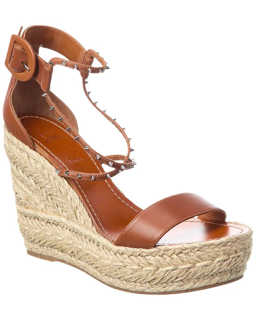 Christian Louboutin Chocazeppa Spikes 120 Leather Wedge Sandal | Shop Simon