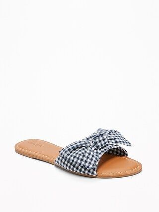 Printed Bow-Tie Slide Sandals for Women | Old Navy US