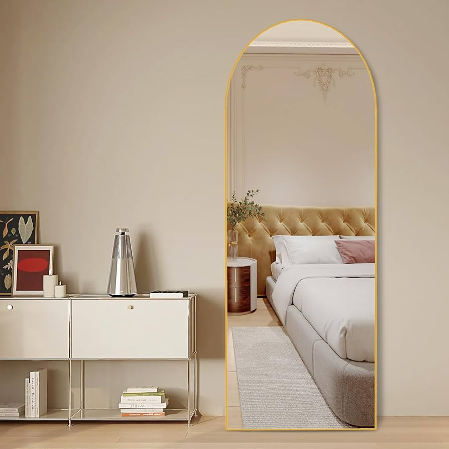 CONGUILIAO 64"x21" Full Length Mirror, Arched Floor Mirror, Full Body Mirror, Aluminum Frame Wall... | Amazon (US)