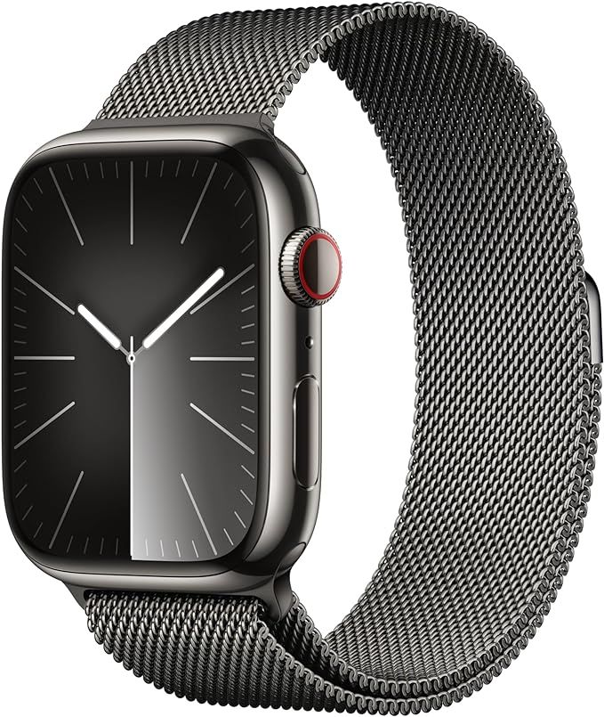 Apple Watch Series 9 [GPS + Cellular 45mm] Smartwatch with Graphite Stainless Steel Case with Gra... | Amazon (US)