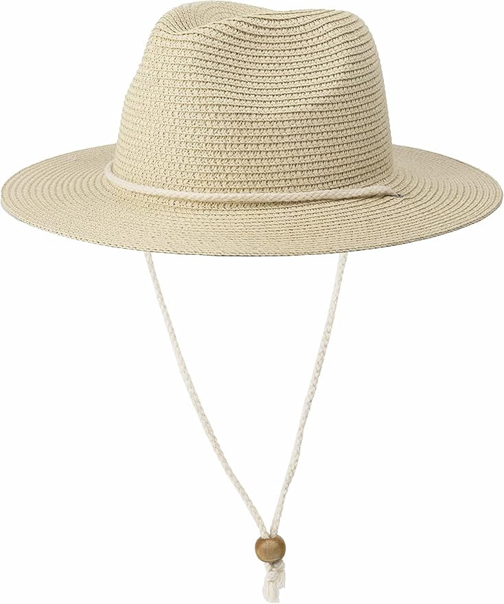 Women Straw Fedora Hat Summer Panama Beach Sun Hats UV UPF50+ Cap | Amazon (US)