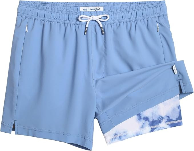maamgic 5inch Mens Swimming Trunks with Compression Liner 2-in-1 Swim Trunks Stretch Quick Dry Sw... | Amazon (US)