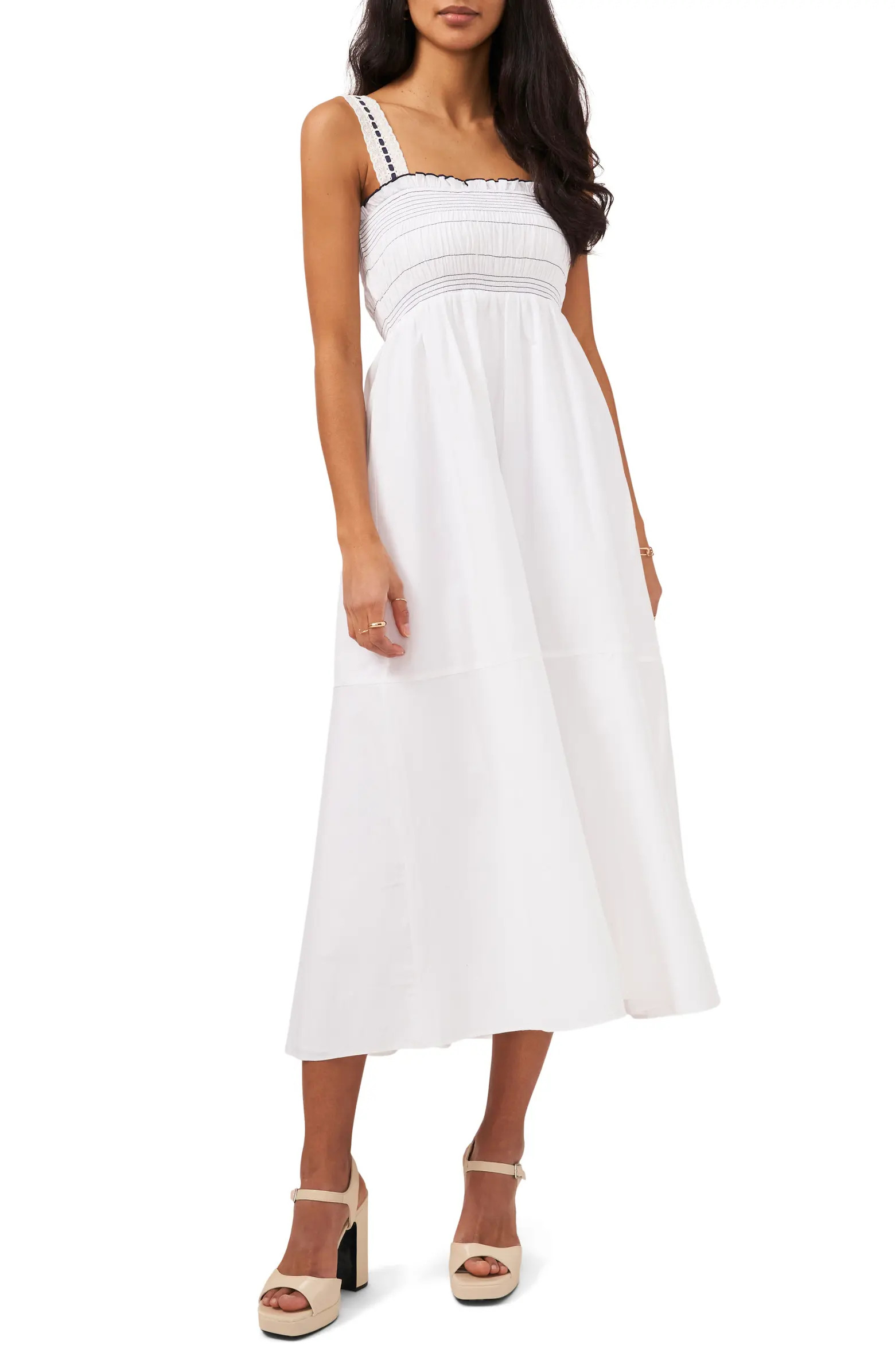 1.STATE Topstitch Smocked Sundress | Nordstrom | Nordstrom