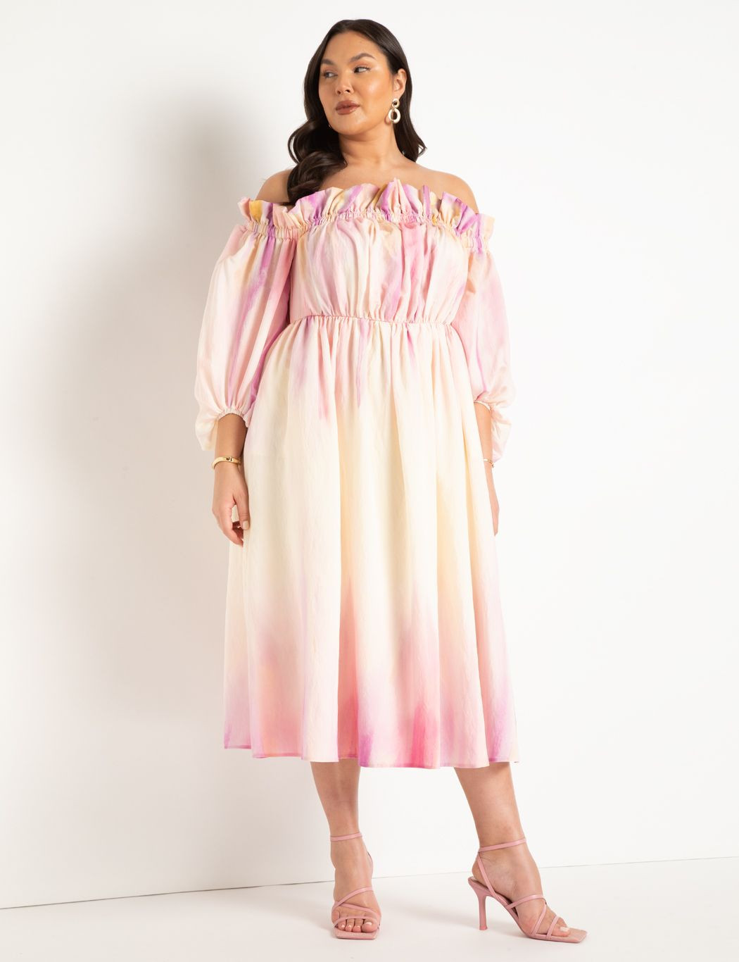 Off The Shoulder Ruffle Dress | Eloquii