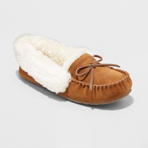 Women's Tanisha Suede Moccasin Slippers - Mossimo Supply Co.™ Chestnut 9 | Target