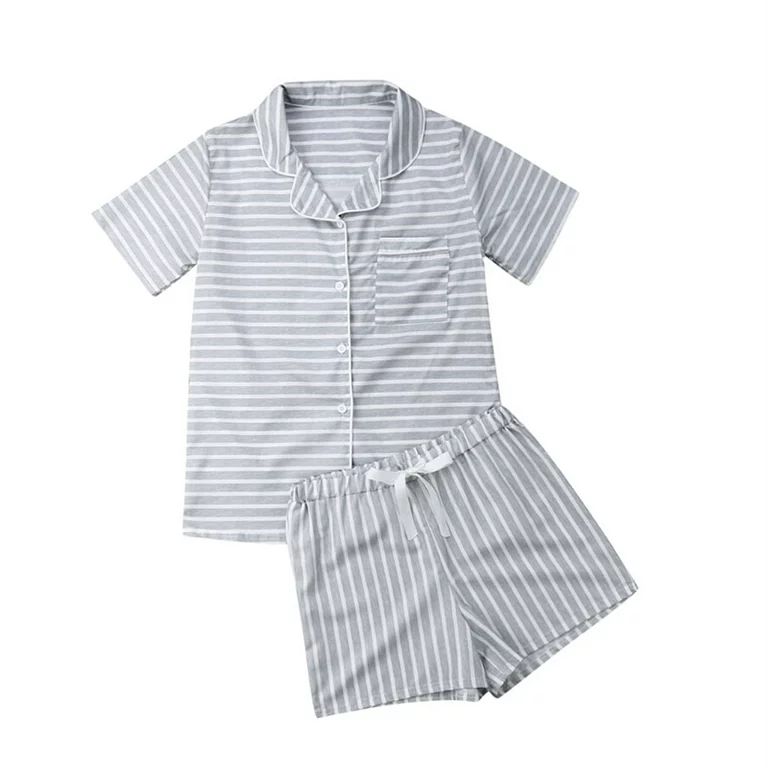 Musuos Summer Women Homewear Pajamas Set Short Sleeves Sleepwear | Walmart (US)