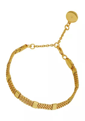 Vince Camuto 14K Plated Oval Cable Link Chain Bracelet with Stations, Gold | Belk