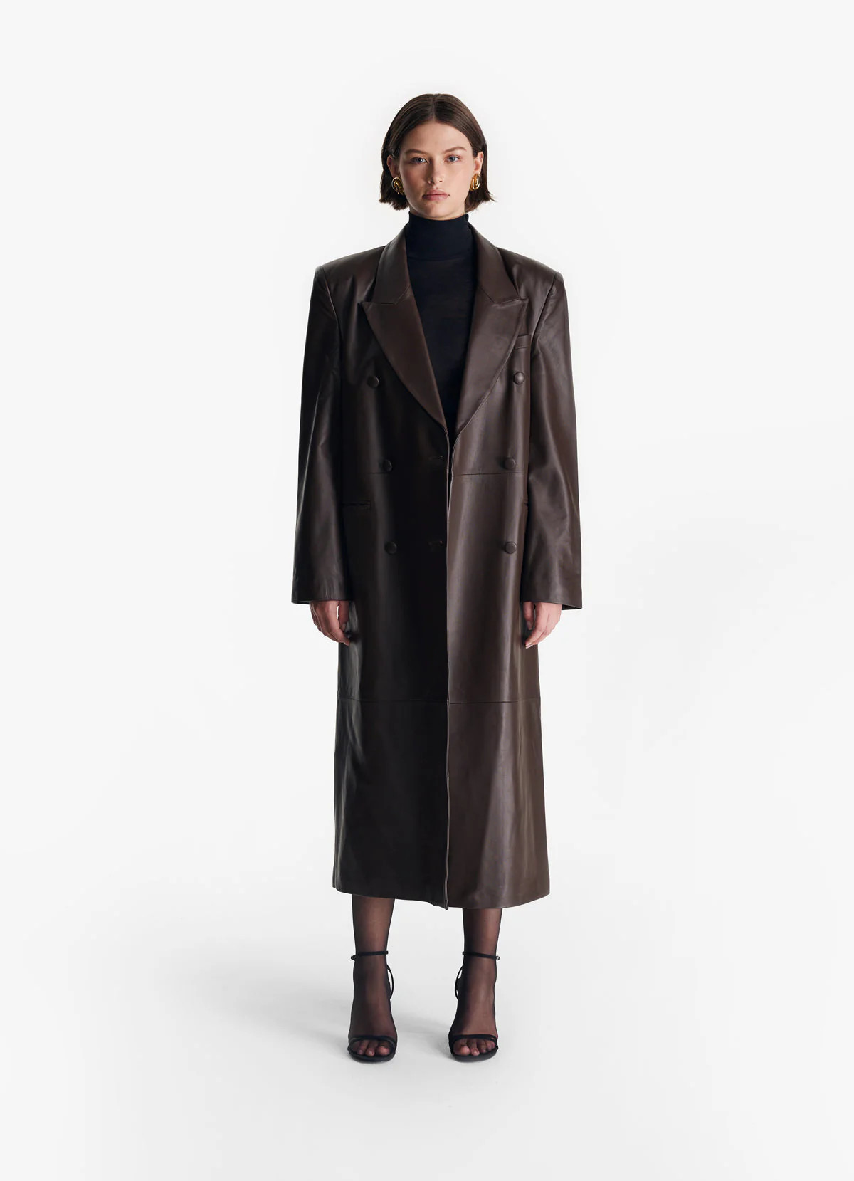 Brown Leather Trench Coat | DE SAVARY LONDON