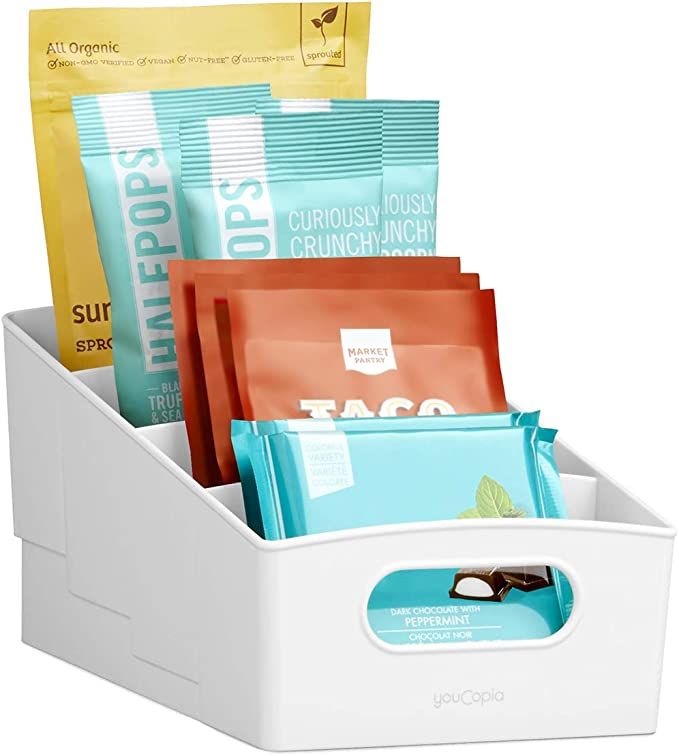 YouCopia Kitchen Cabinet Pantry ShelfBin Packet & Snack Bin Organizer, Small, White | Amazon (US)