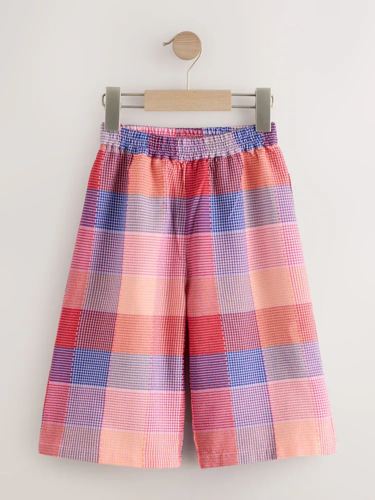 Bright Pink Multi Check Pullon Barrel Trousers (3mths-7yrs) | Next US