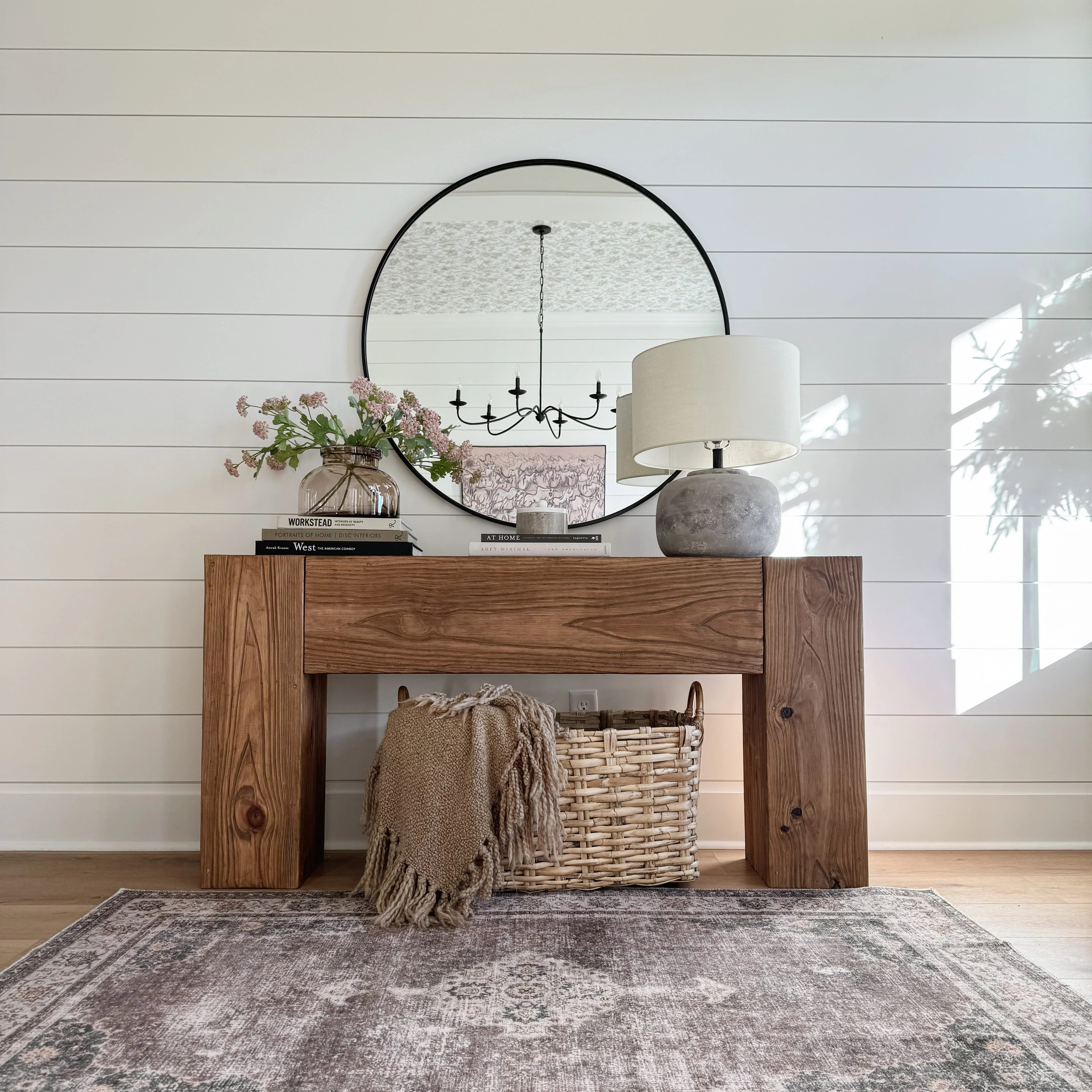 Modern Rustic Console Table - Soft Brown | Vinna Home & Kitchen