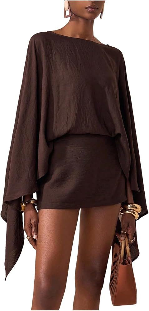 SOLY HUX Women's 2 Piece Set Long Sleeve Boat Neck Blouse Tops and Shorts Matching Vacation Outfi... | Amazon (US)