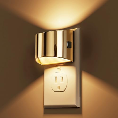 L LOHAS LED Night Lights Plug into Wall, Dimmable Night Light with 3 Level Brightness, 3000K Soft White, 2 Pack, Gold | Amazon (US)
