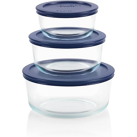 Anchor Hocking Round Food Storage Containers with Blue SnugFit Lids, (12-piece, mixed sizes, BPA ... | Amazon (US)