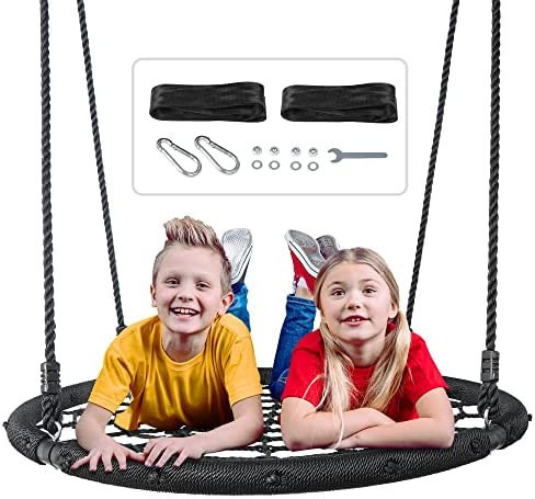 SUPER DEAL Largest 48" Spider Web Tree Swing Set 700lbs Extra Large Platform Net Swing 71inch Adj... | Amazon (US)