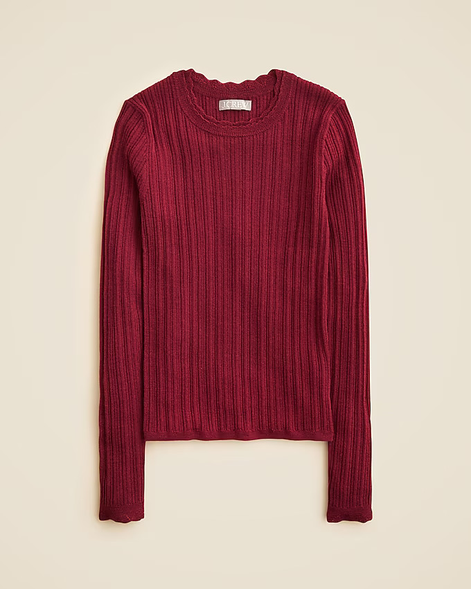 Layered pointelle sweater-tee in merino wool | J. Crew US