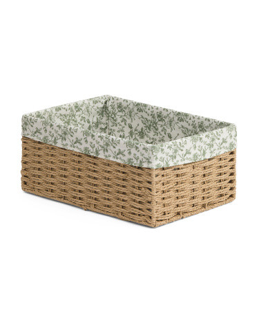 Medium Woven Paper Bin With Printed Liner | TJ Maxx