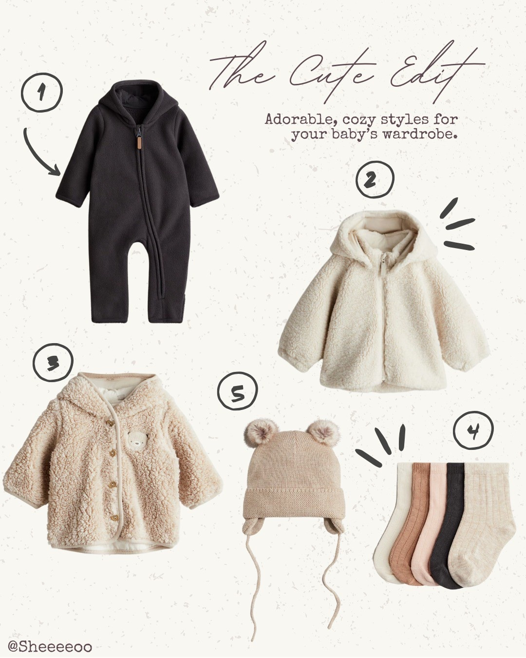 The cutest edit ever!

#babyclothes #confort #mama #baby #mambear #fleececlothing #h&m #kidwear #babywear

#LTKkids #LTKuk #LTKbaby