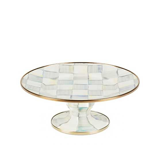 Sterling Check Mini Pedestal Platter | MacKenzie-Childs