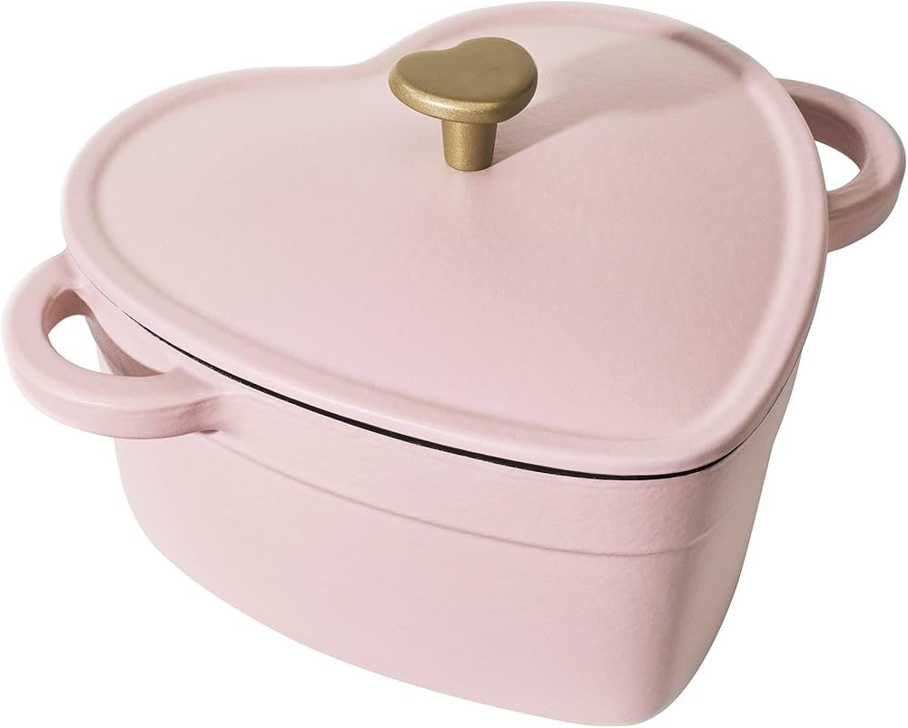 Beautiful 2-Quart Cast Iron Heart Dutch Oven, Pink Champagne, Drew Barrymore | Amazon (US)
