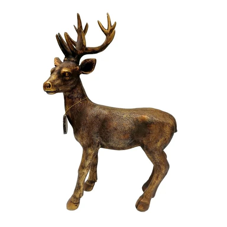 Holiday Time Christmas Copper Resin Reindeer Indoor TableTop Décor ,18.9 Inch height | Walmart (US)