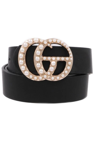 GG Belt in Black/Pearl | Indigo Closet 