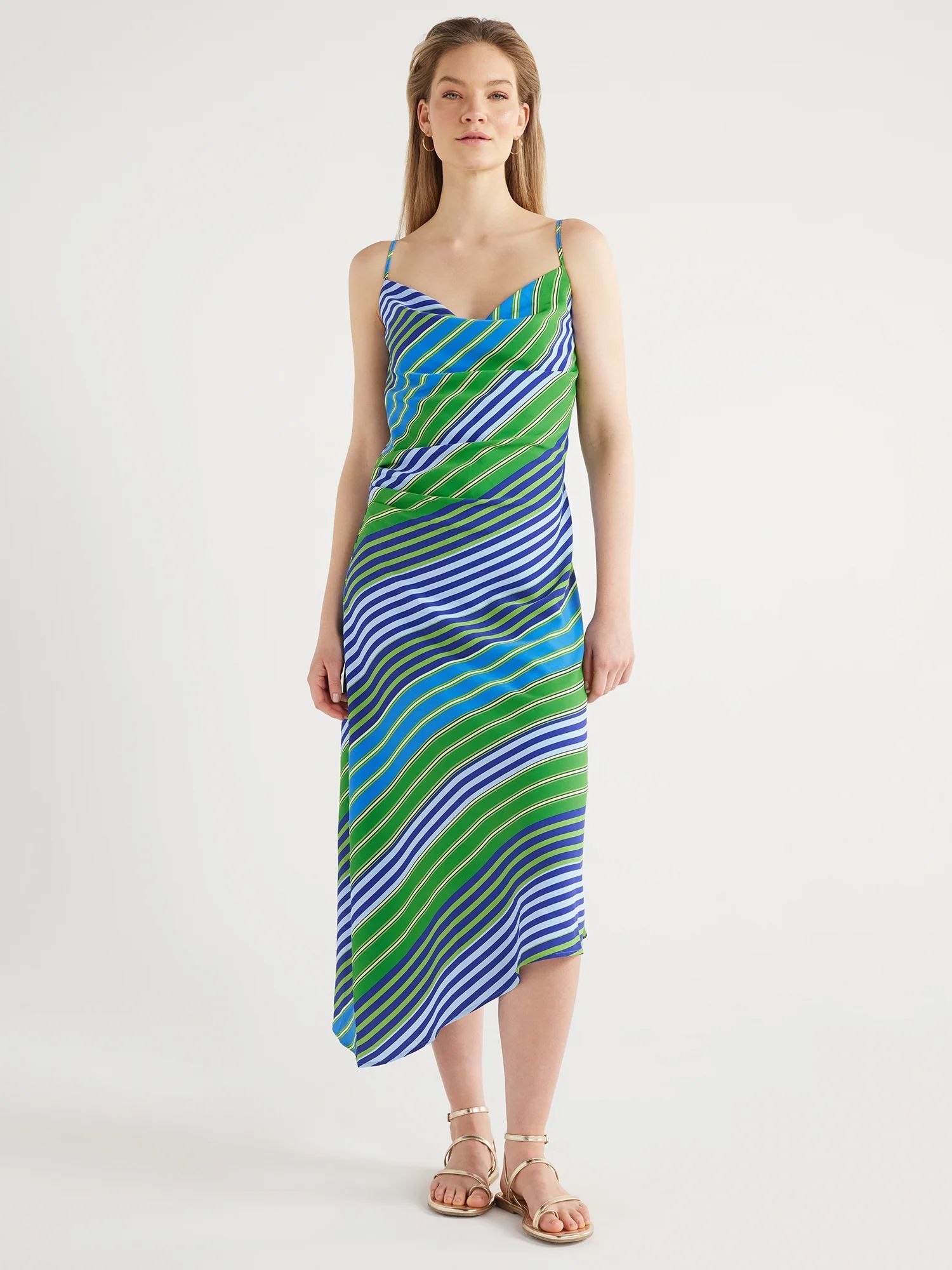 Scoop Women’s Cowl Neck Cami Dress, Sizes XS-XXL | Walmart (US)