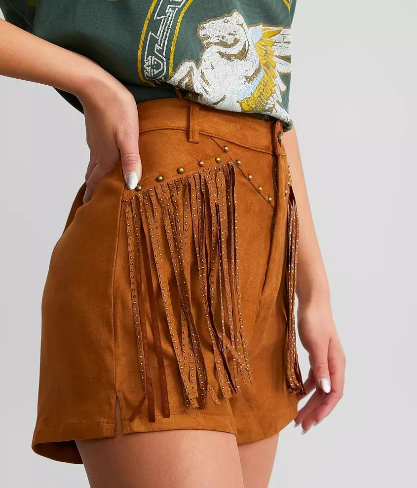 Rhinestone Fringe Stretch Short | Buckle
