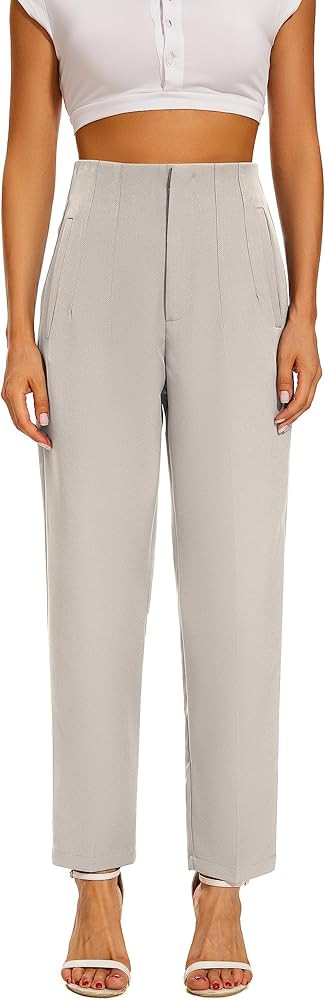 Kusogiay High Waist Dress Pant for Women Business Trousers Work Office Pants with Pockets | Amazon (US)
