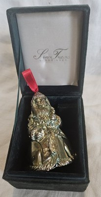 GODINGER Silver Santa Bell Ornament 3 1/2" tall Vintage Christmas - Great Patina | eBay US