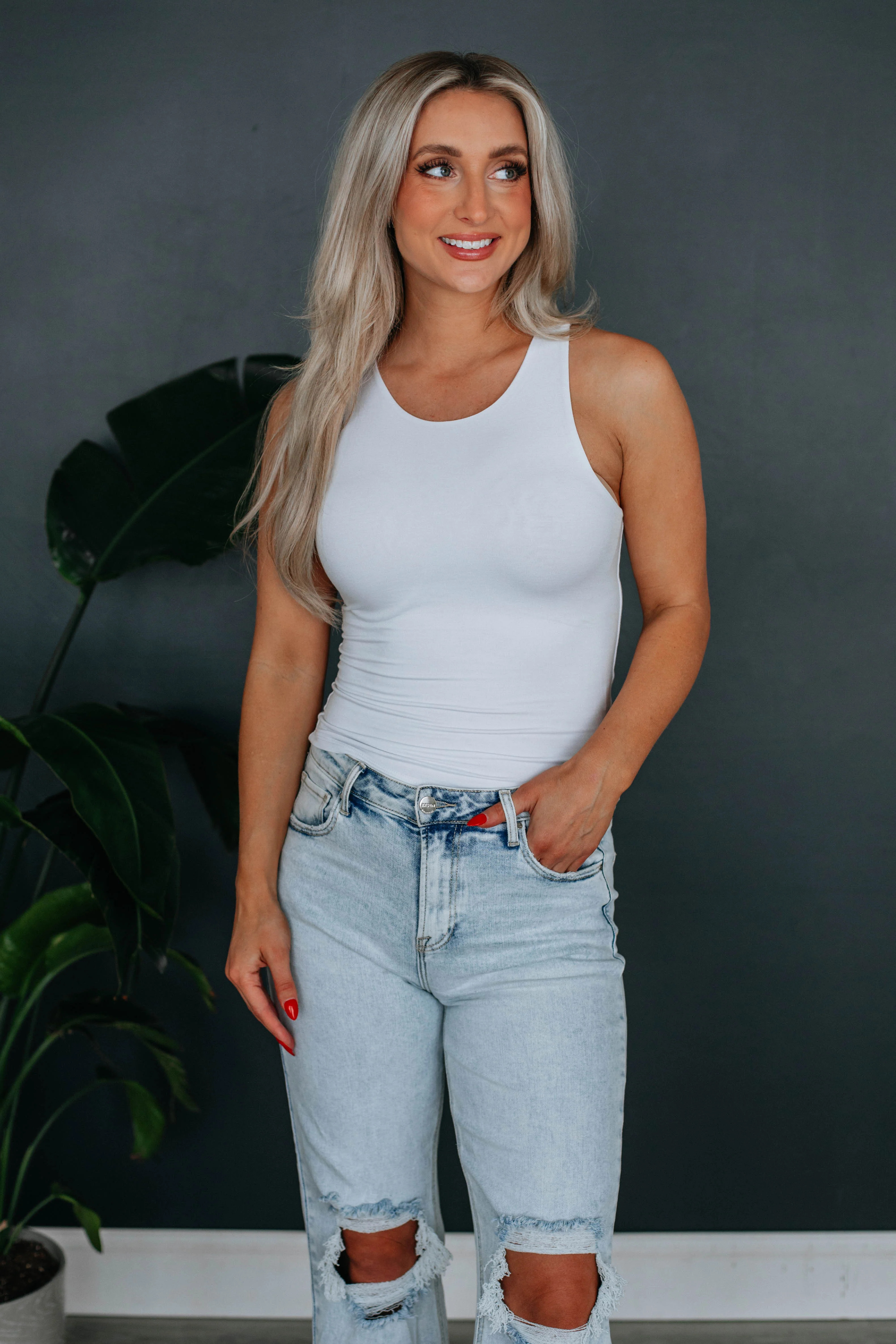 Demi Basic Tank - Ivory | Wild Oak Boutique
