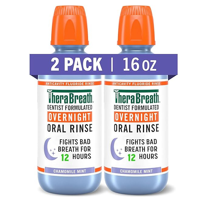 TheraBreath Overnight Mouthwash, Fights Bad Breath for 12 Hours, Chamomile Mint Flavor, Dentist F... | Amazon (US)