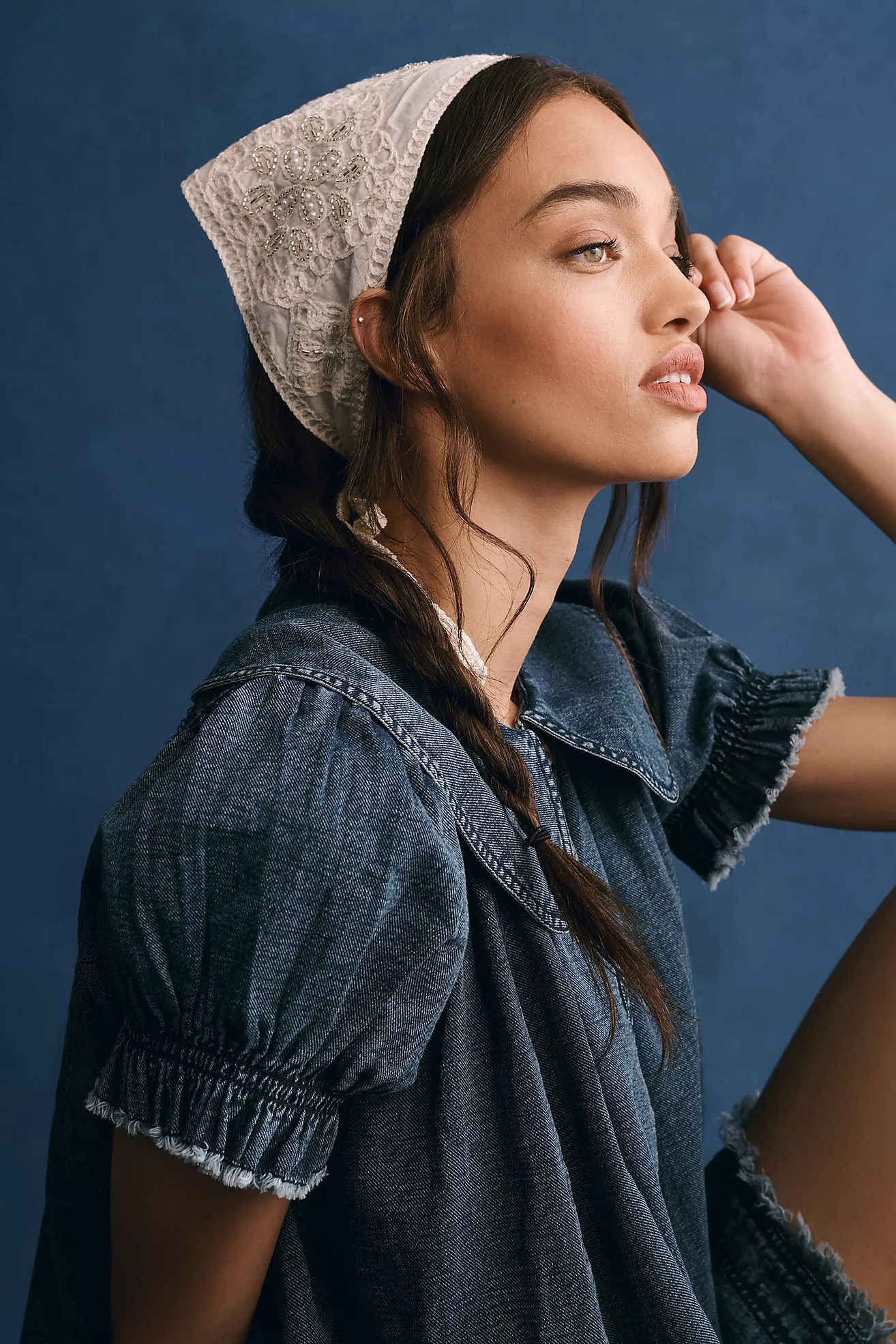 Pilcro Puff-Sleeve Collared Mini Dress | Anthropologie (US)